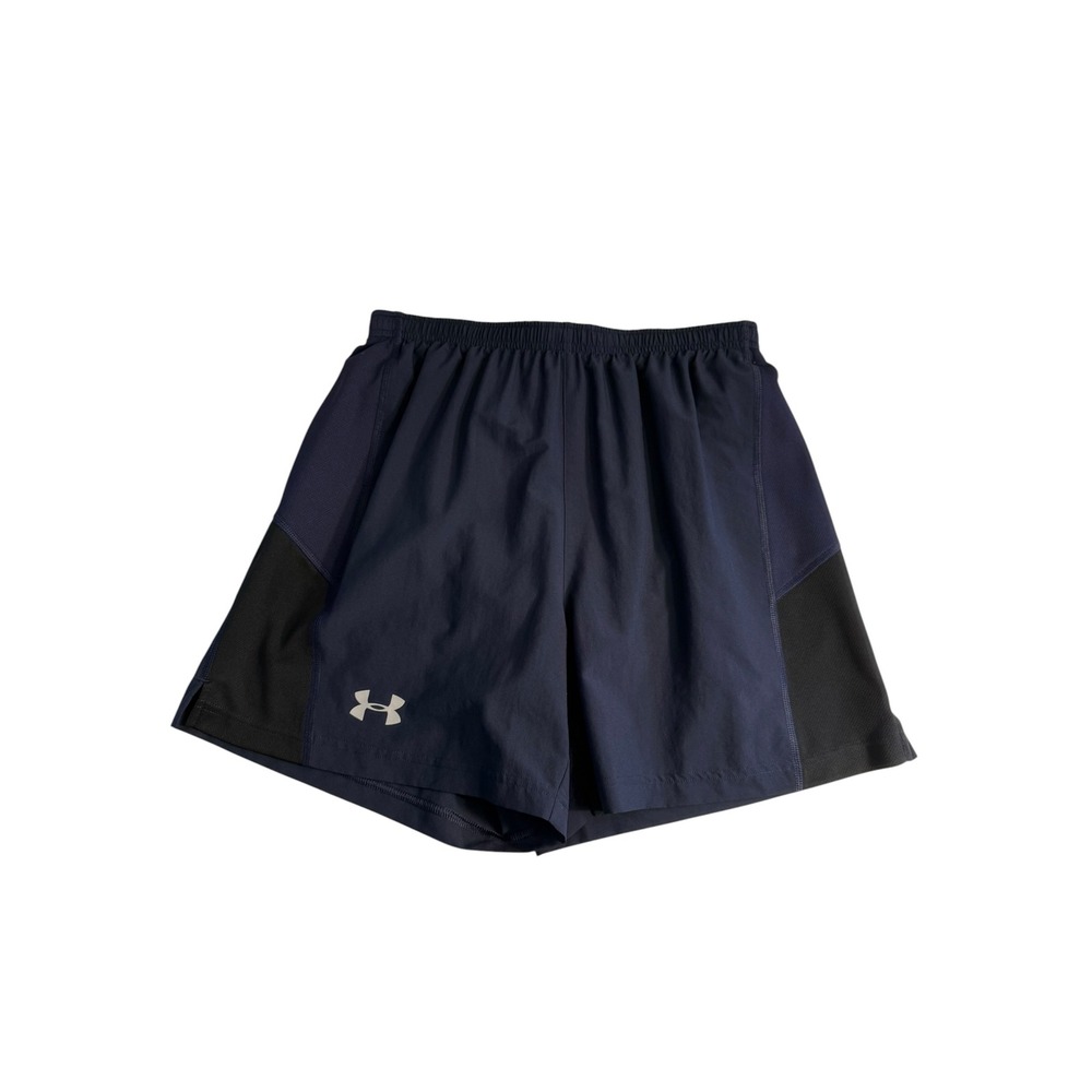 Under Armour Mens Navy Blue HeatGear Mesh Panel Athletic Running Shorts Medium